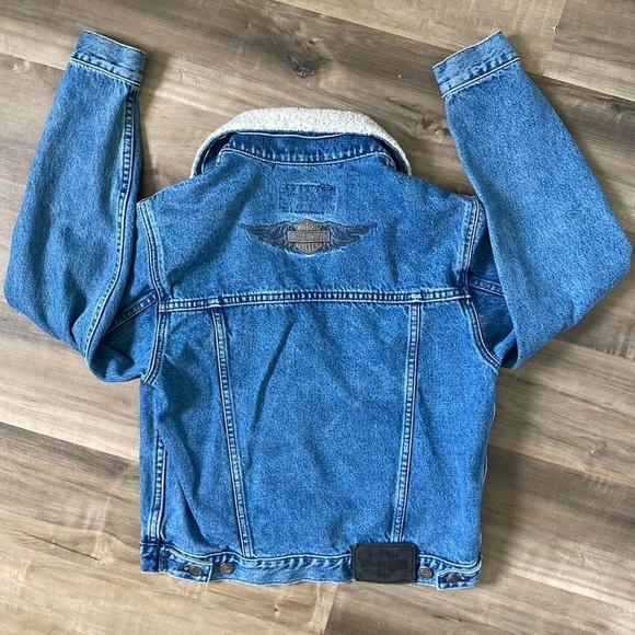VTG HARLEY DAVIDSON denim winter jacket - Picture 6 of 8